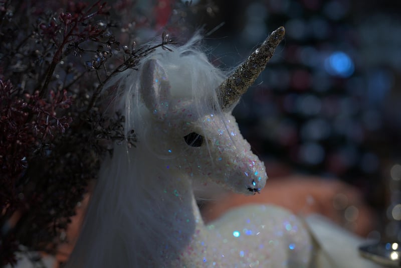 Fantasy landscape with unicorn and fairy